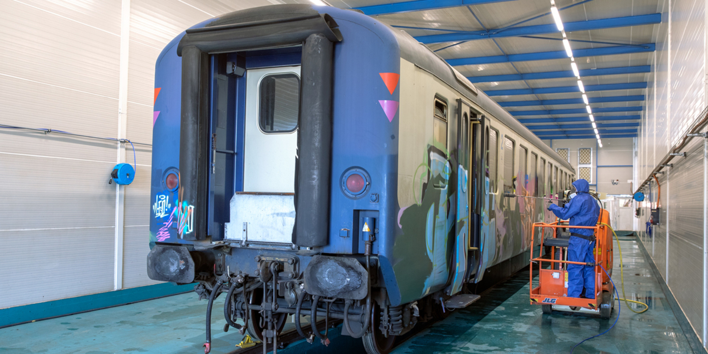 Bahnwagen in Halle